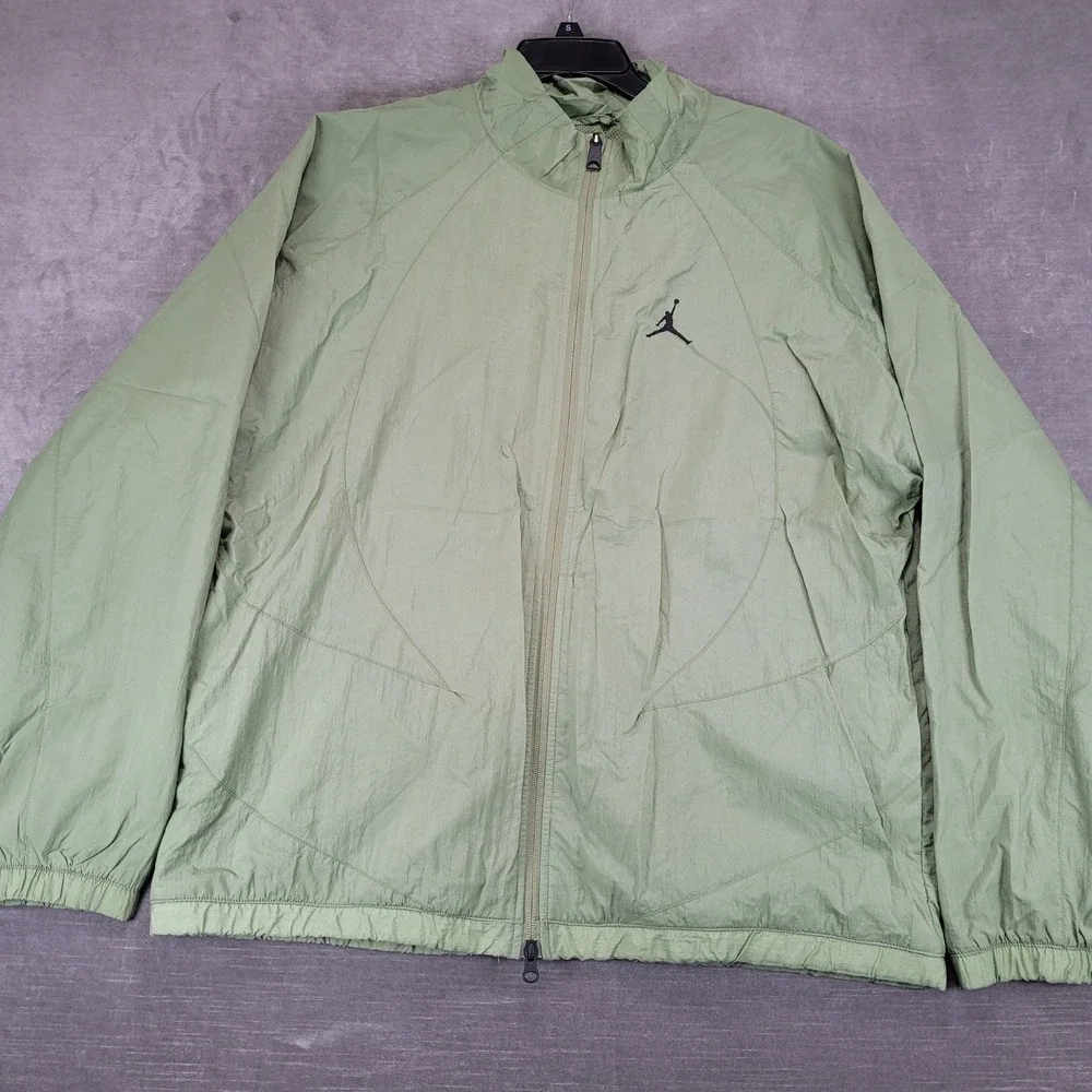 Jordan Windbreaker Y2K Jacket Mens XL Green Full Zip Mesh Lined Jumpman Logo